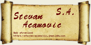 Stevan Acamović vizit kartica
